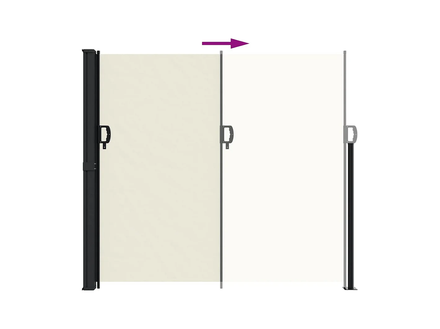 Auvent latéral rétractable crème 180x600