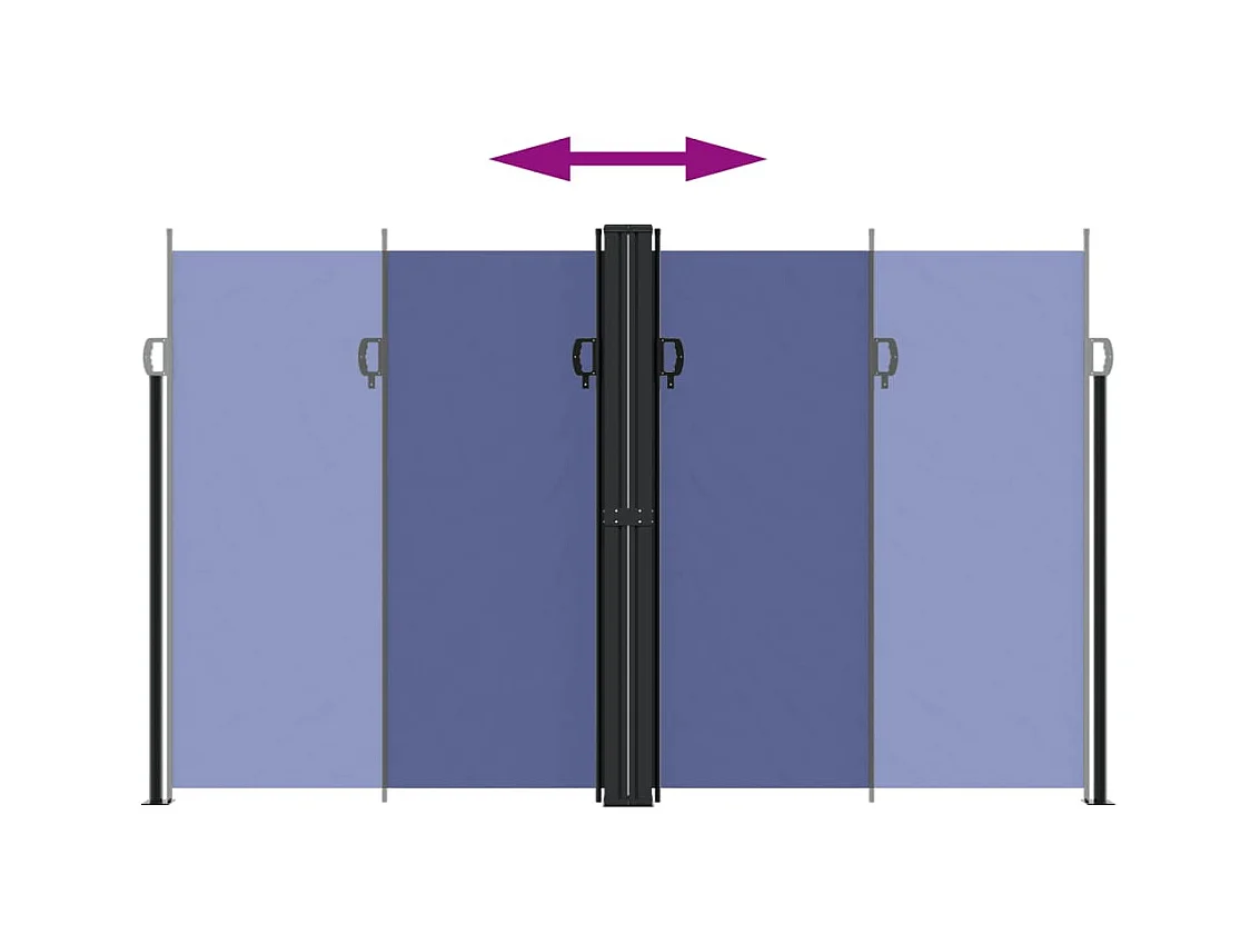 Auvent latéral rétractable bleu 200x600