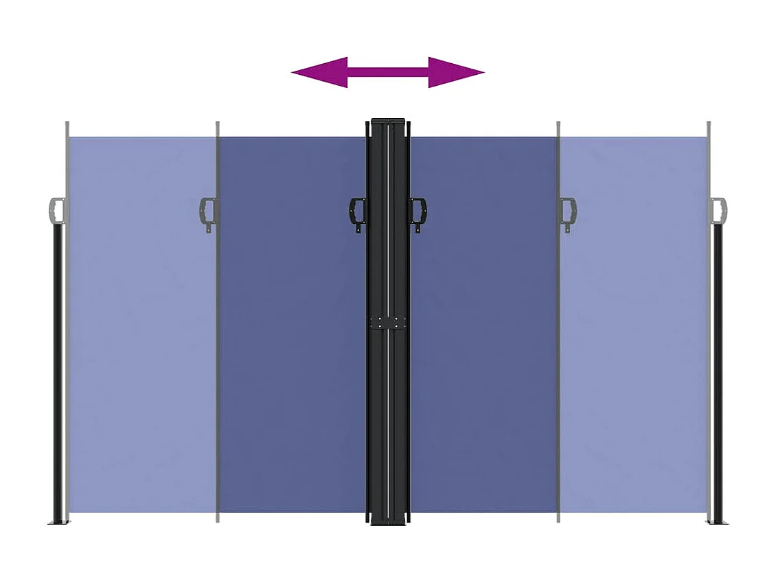 Auvent latéral rétractable bleu 200x600
