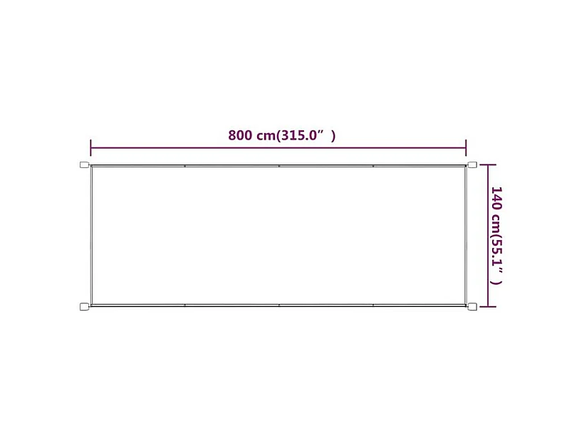 Auvent vertical Taupe 140x800 Tissu oxford