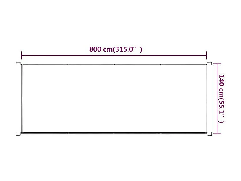 Auvent vertical Taupe 140x800 Tissu oxford