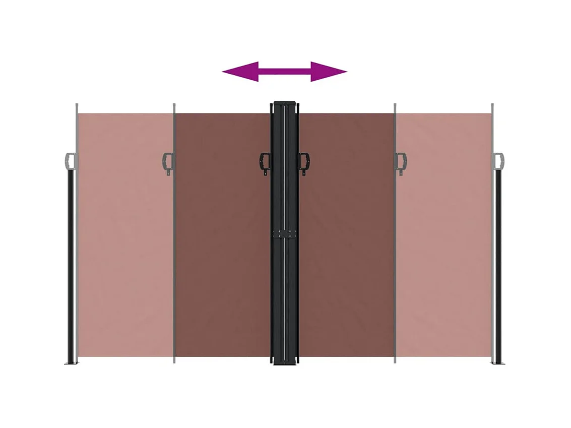 Auvent latéral rétractable marron 200x600