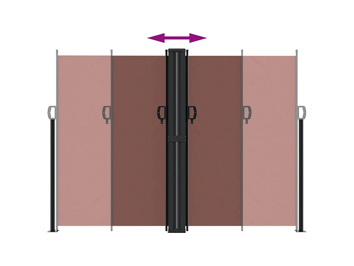 Auvent latéral rétractable marron 180x1000