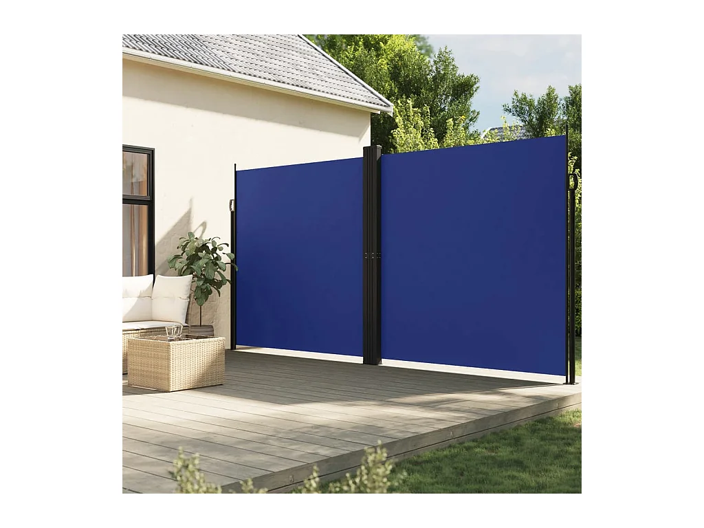 Auvent latéral rétractable bleu 220x600