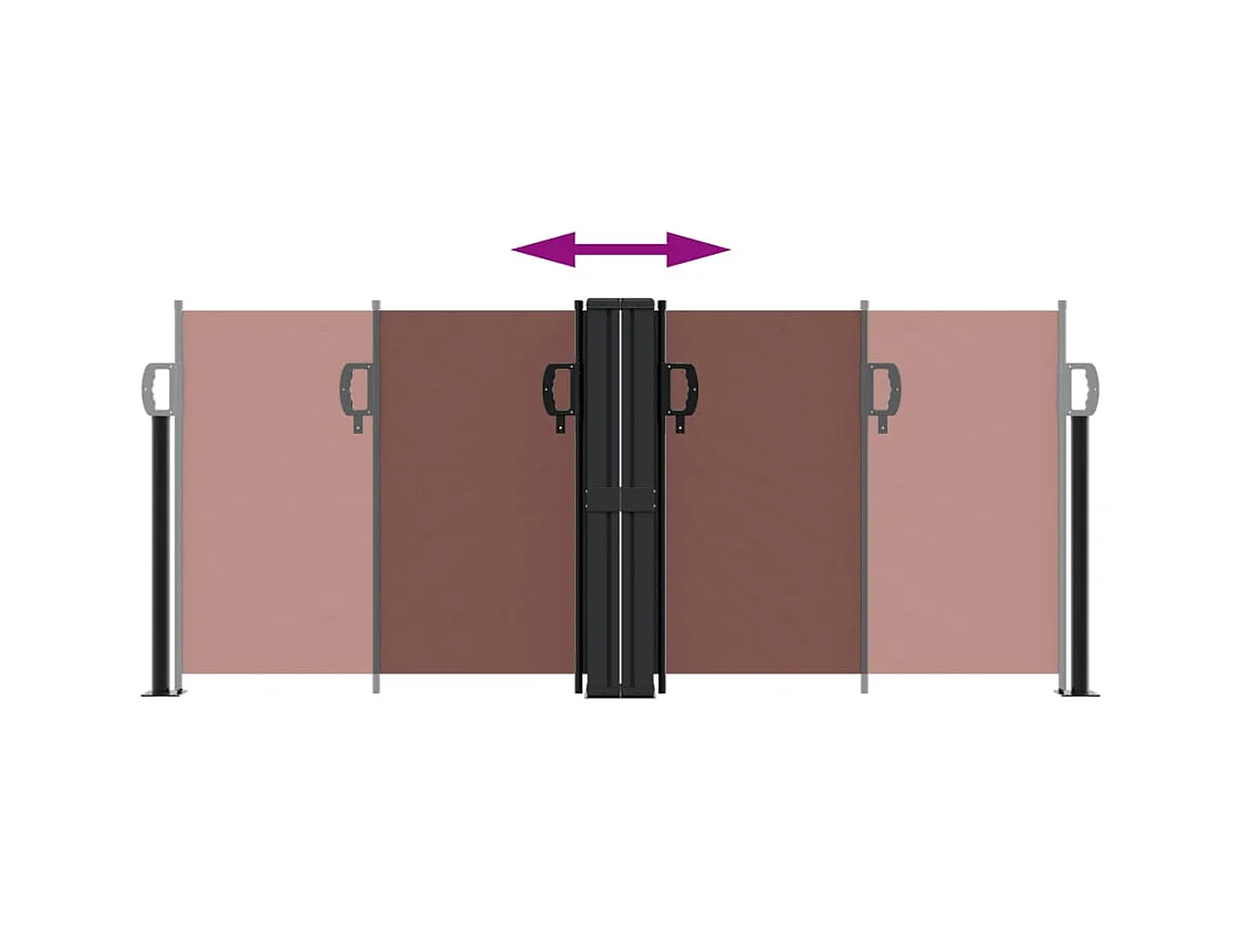 Auvent latéral rétractable marron 100x600