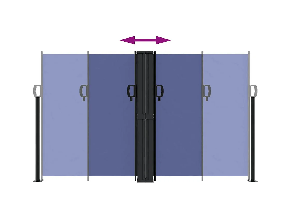Auvent latéral rétractable bleu 140x1000