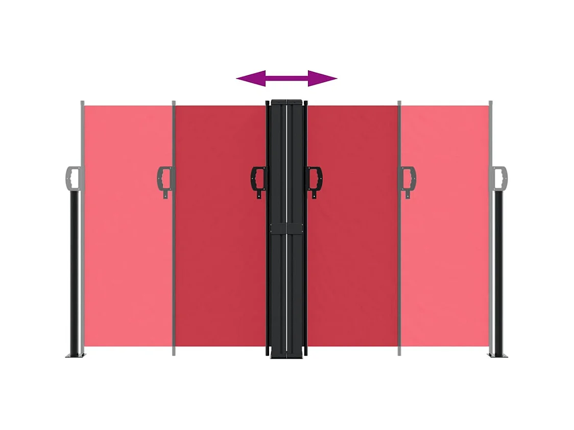 Auvent latéral rétractable rouge 140x1200