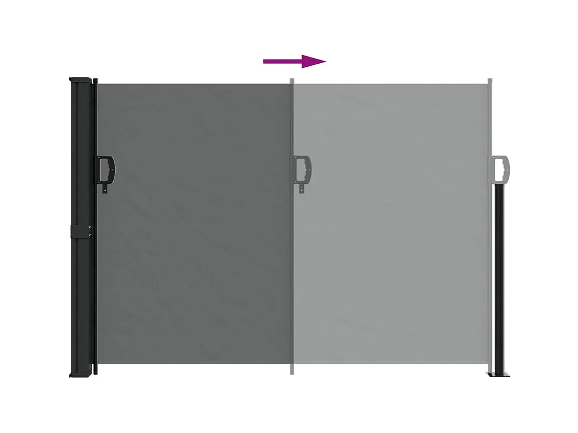 Auvent latéral rétractable anthracite 140x600