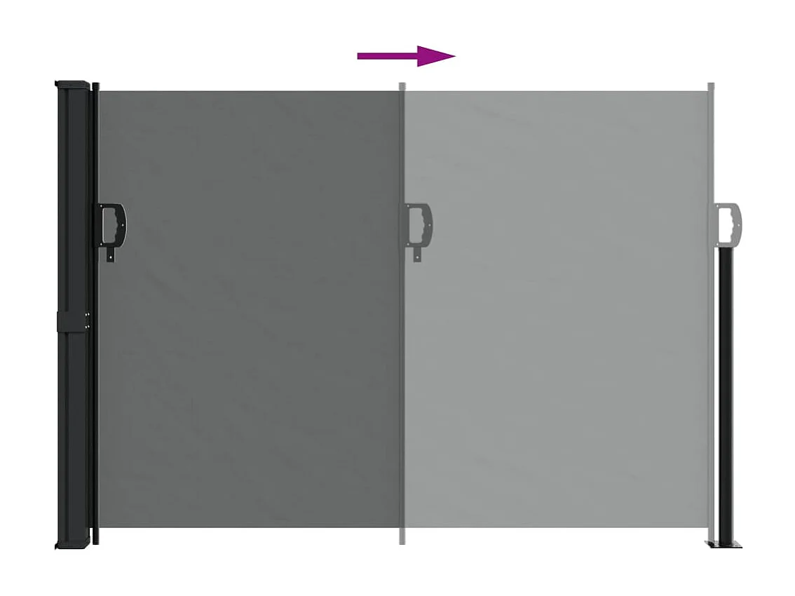 Auvent latéral rétractable anthracite 140x600