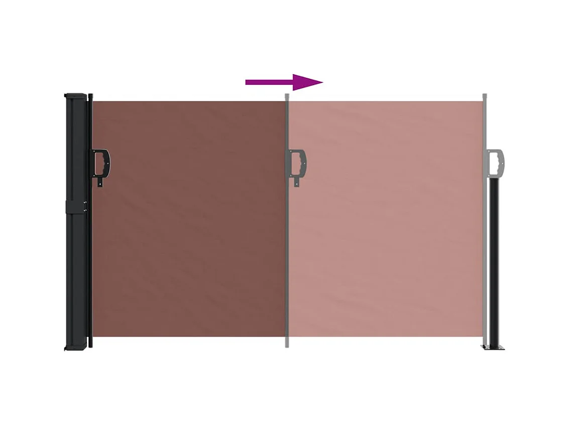 Auvent latéral rétractable marron 120x500