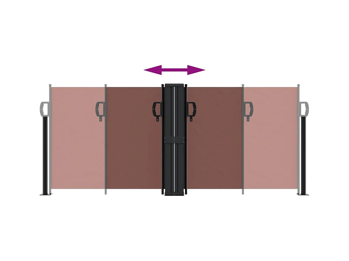 Auvent latéral rétractable marron 100x1000