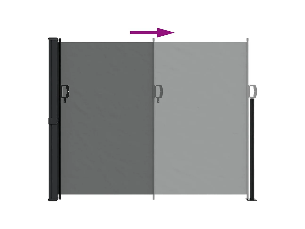 Auvent latéral rétractable anthracite 160x300