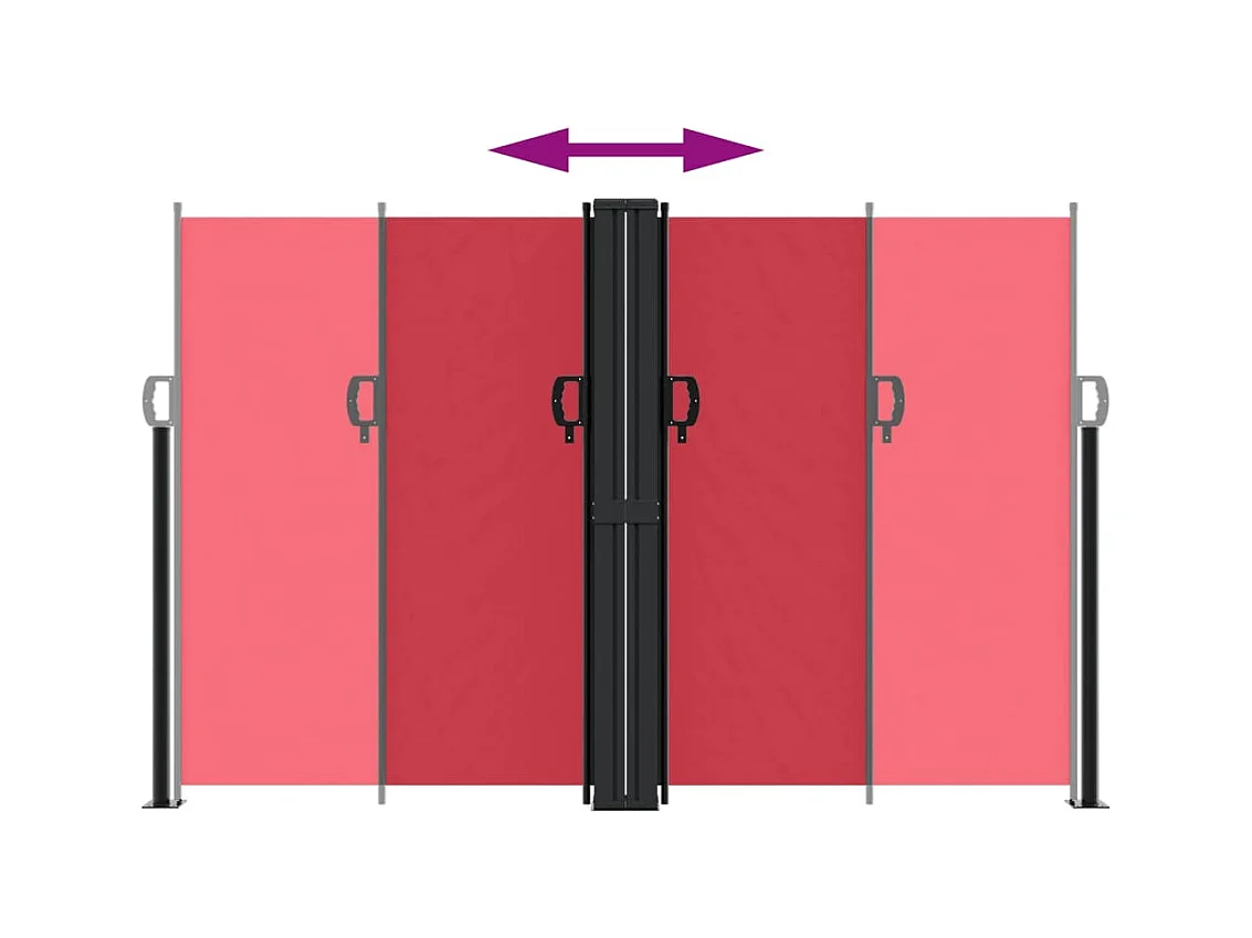 Auvent latéral rétractable rouge 160x1000