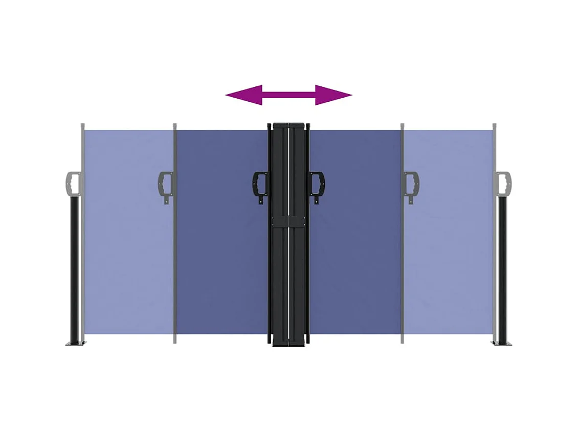Auvent latéral rétractable bleu 120x600
