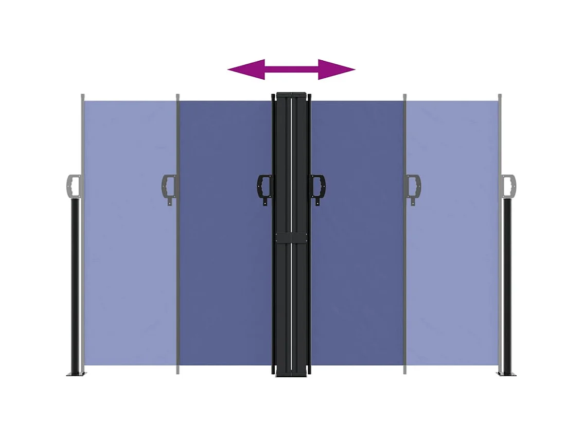 Auvent latéral rétractable bleu 160x600