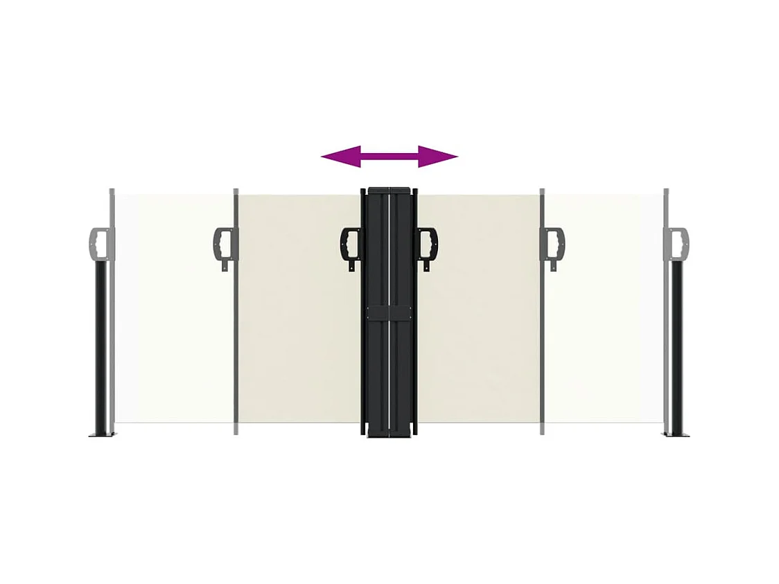 Auvent latéral rétractable crème 100x600