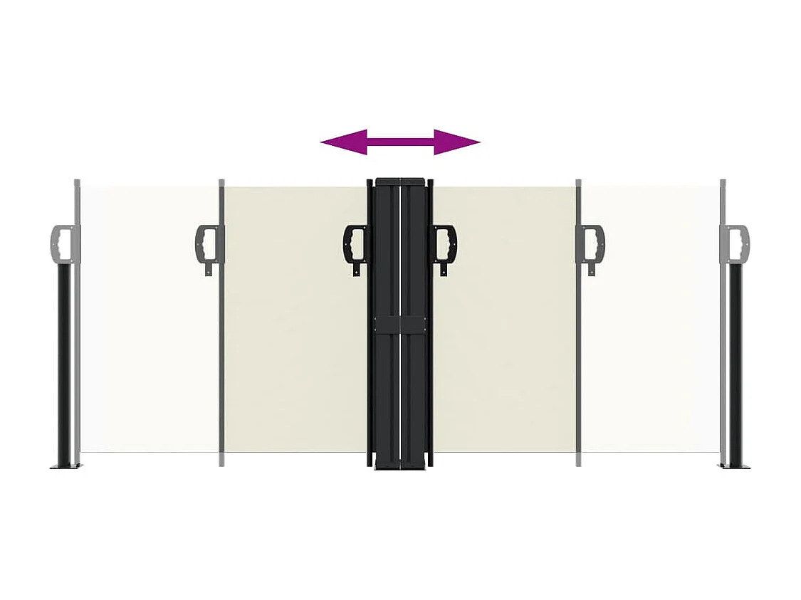 Auvent latéral rétractable crème 100x1000