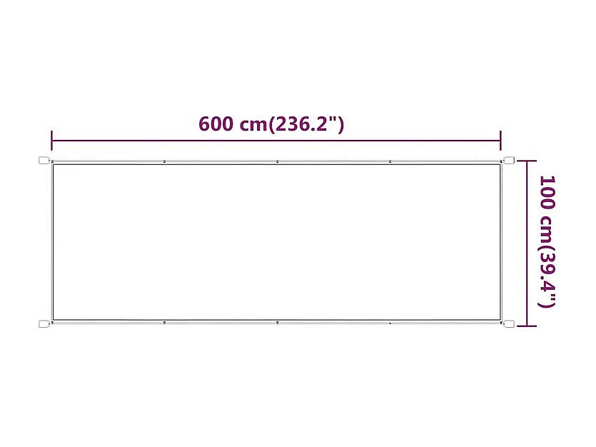 Auvent vertical Vert clair 100x600 Tissu oxford