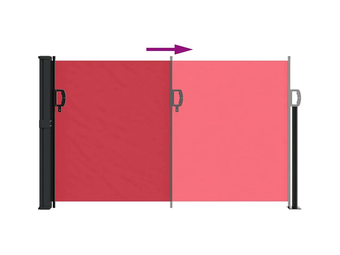 Auvent latéral rétractable rouge 120x600