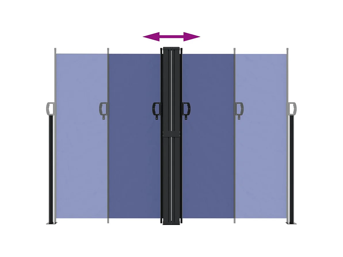Auvent latéral rétractable bleu 180x600