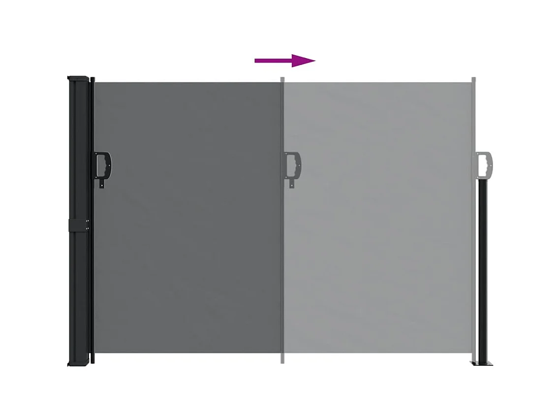 Auvent latéral rétractable noir 140x600