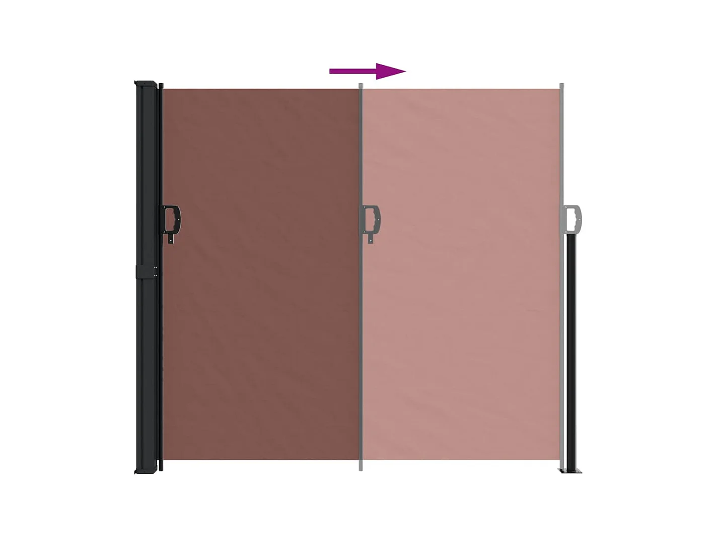 Auvent latéral rétractable marron 180x500