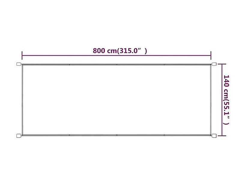 Auvent vertical Terre cuite 140x800 Tissu oxford