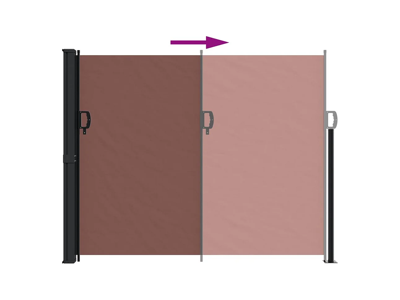 Auvent latéral rétractable marron 160x500