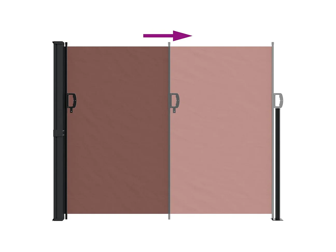 Auvent latéral rétractable marron 160x600