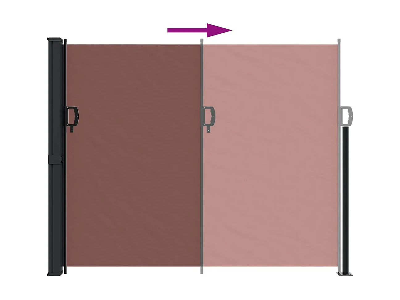 Auvent latéral rétractable marron 160x600