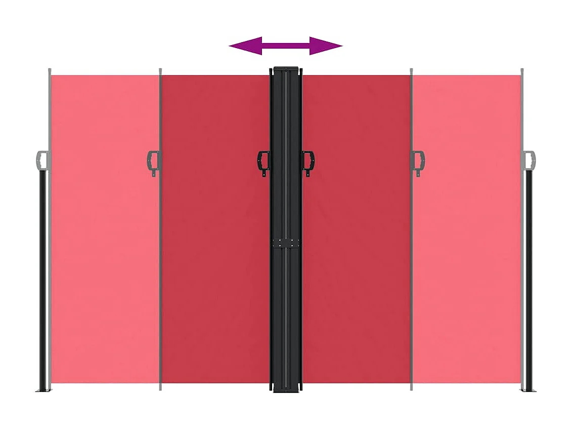 Auvent latéral rétractable rouge 220x1000