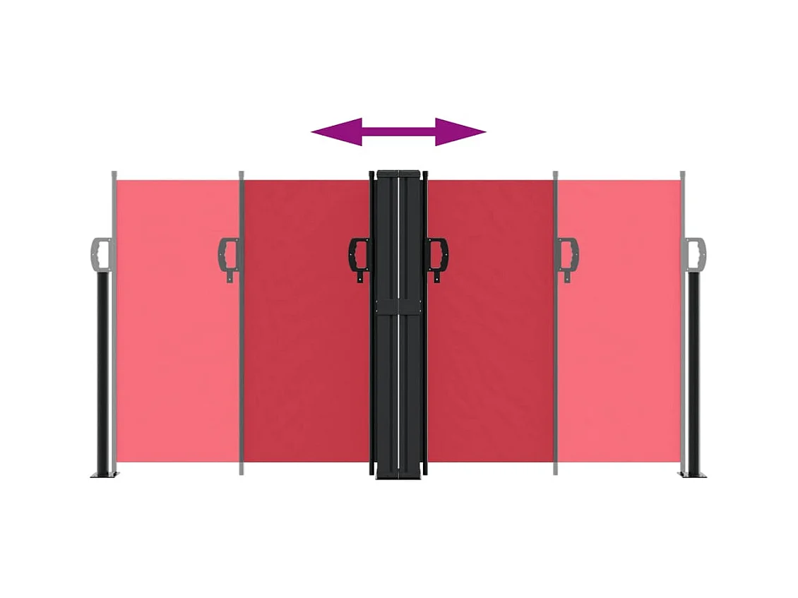 Auvent latéral rétractable rouge 120x1000