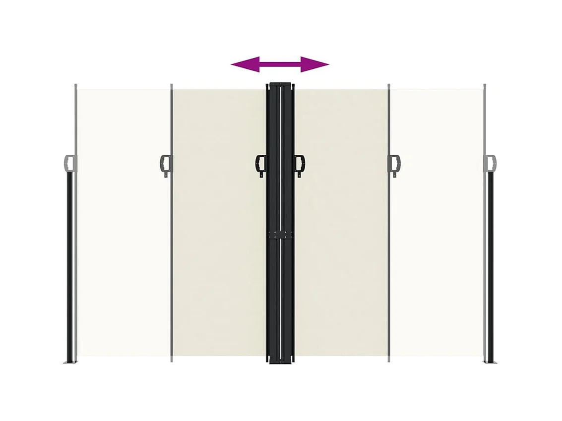 Auvent latéral rétractable crème 220x600