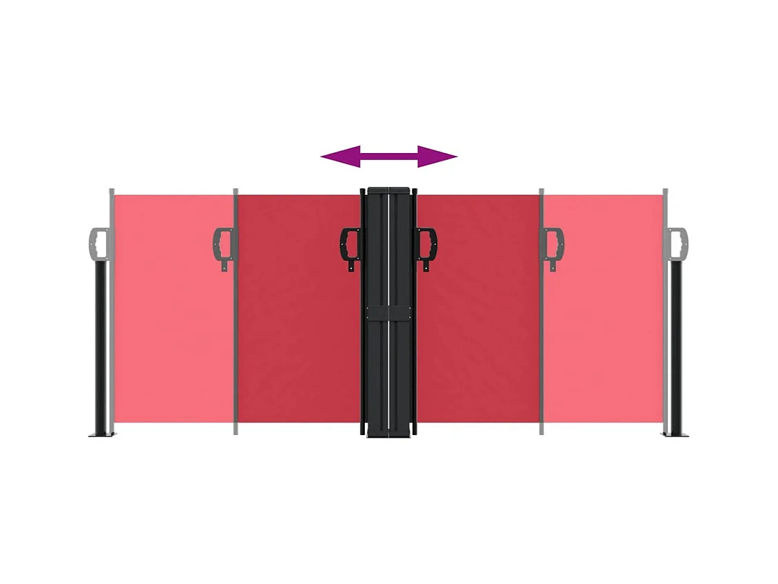 Auvent latéral rétractable rouge 100x1000