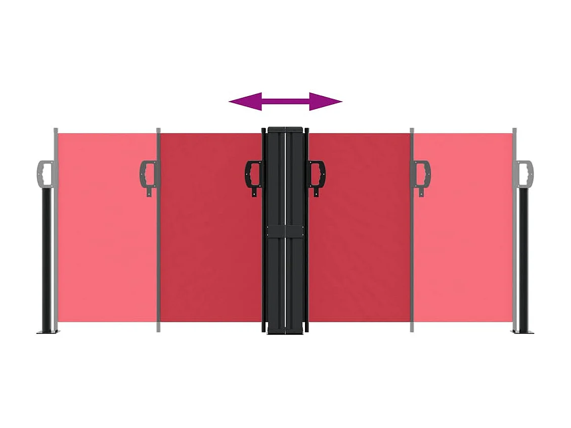 Auvent latéral rétractable rouge 100x1000