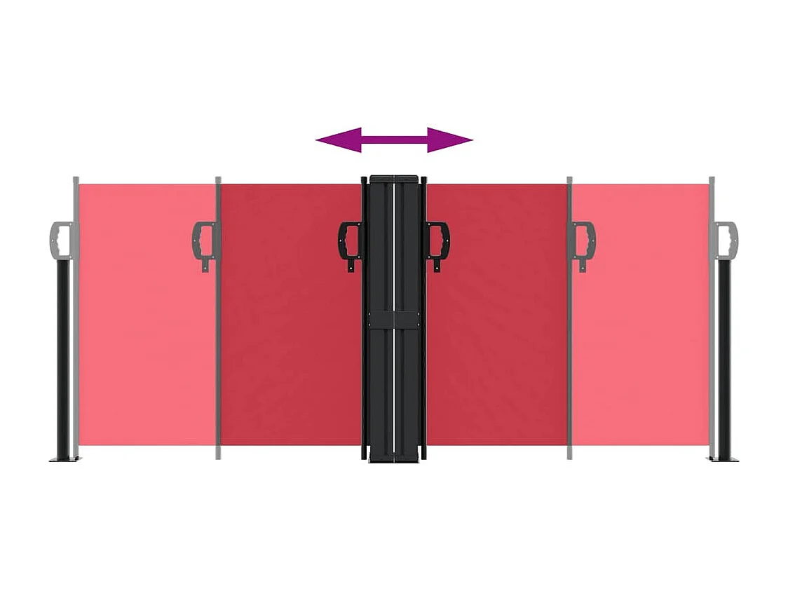 Auvent latéral rétractable rouge 100x1000