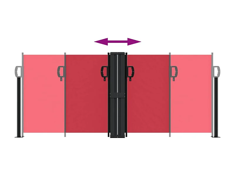 Auvent latéral rétractable rouge 100x1000