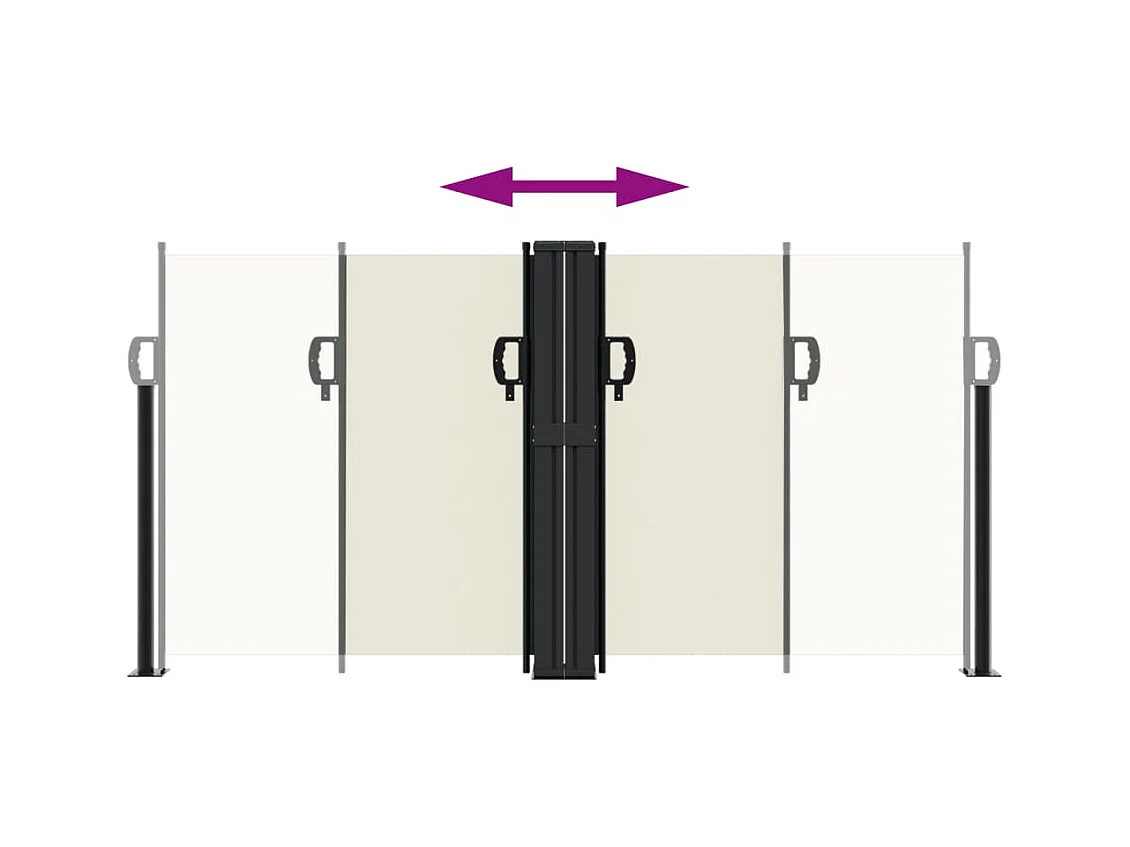 Auvent latéral rétractable crème 120x600