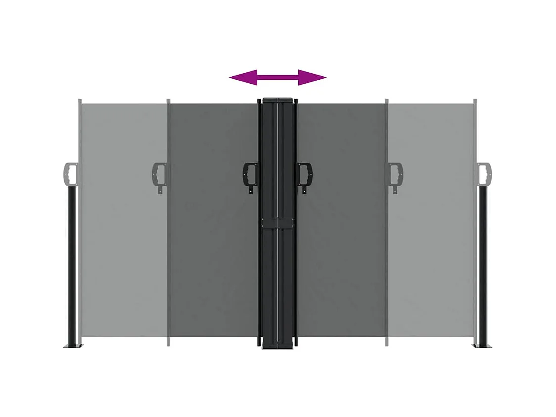 Auvent latéral rétractable anthracite 140x600