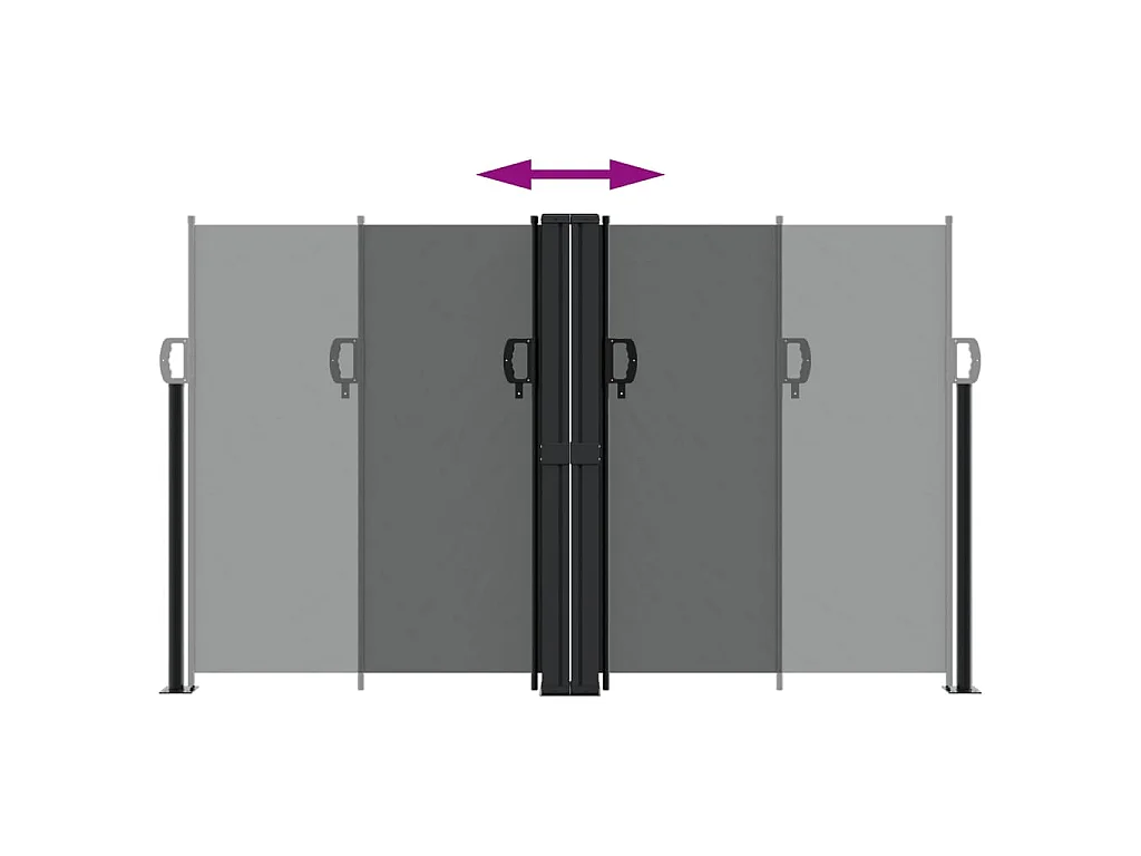 Auvent latéral rétractable anthracite 140x600