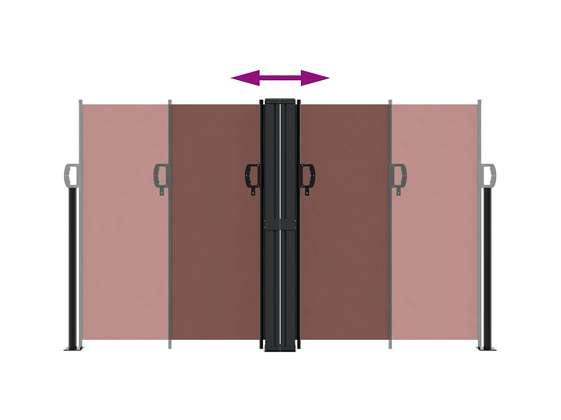 Auvent latéral rétractable marron 140x600