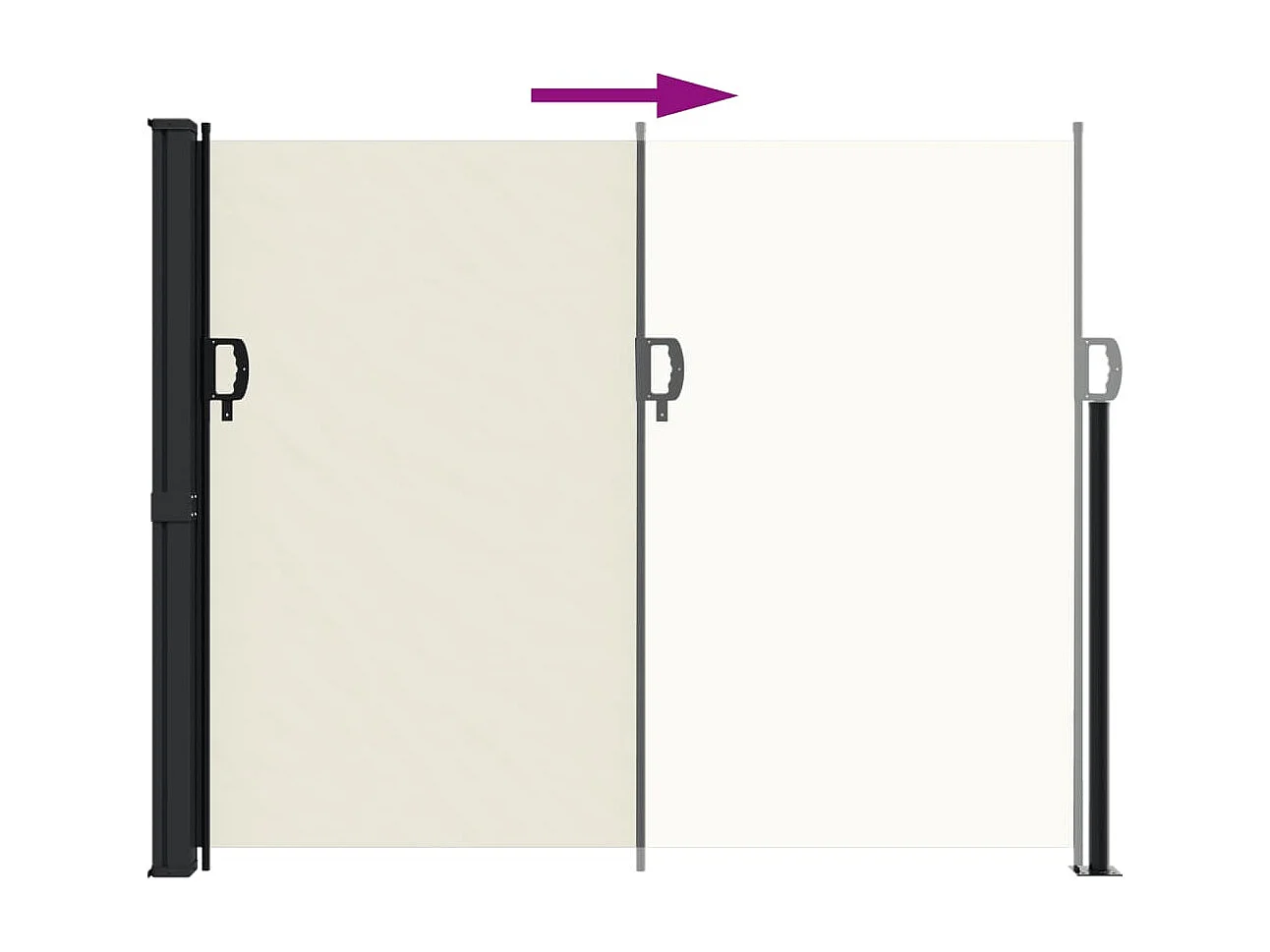 Auvent latéral rétractable crème 160x600