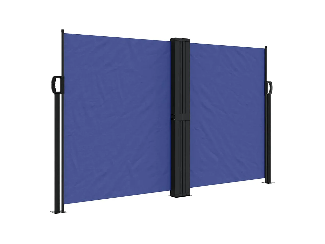 Auvent latéral rétractable bleu 140x600