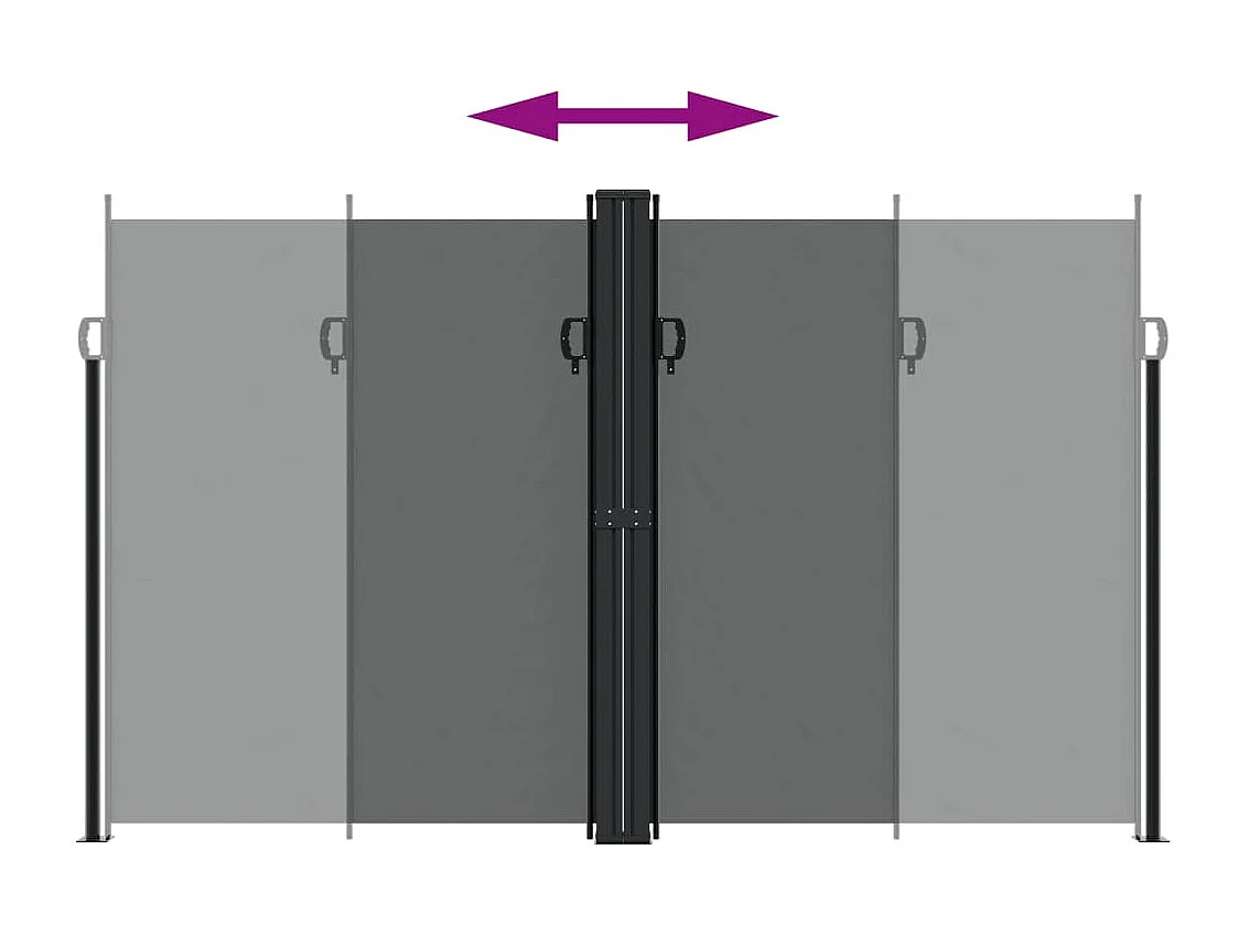 Auvent latéral rétractable anthracite 200x600