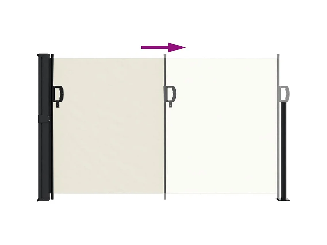 Auvent latéral rétractable crème 120x300