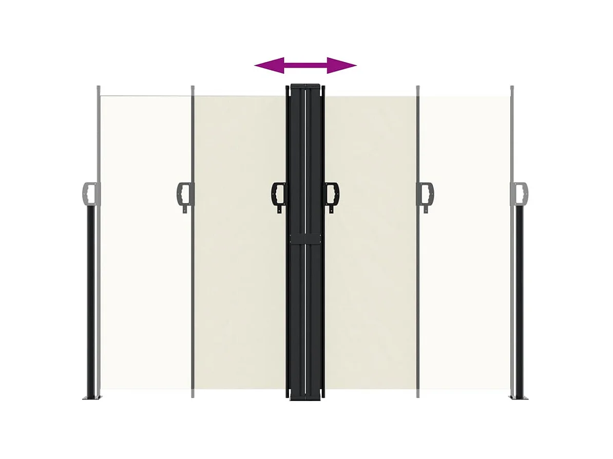 Auvent latéral rétractable crème 180x600