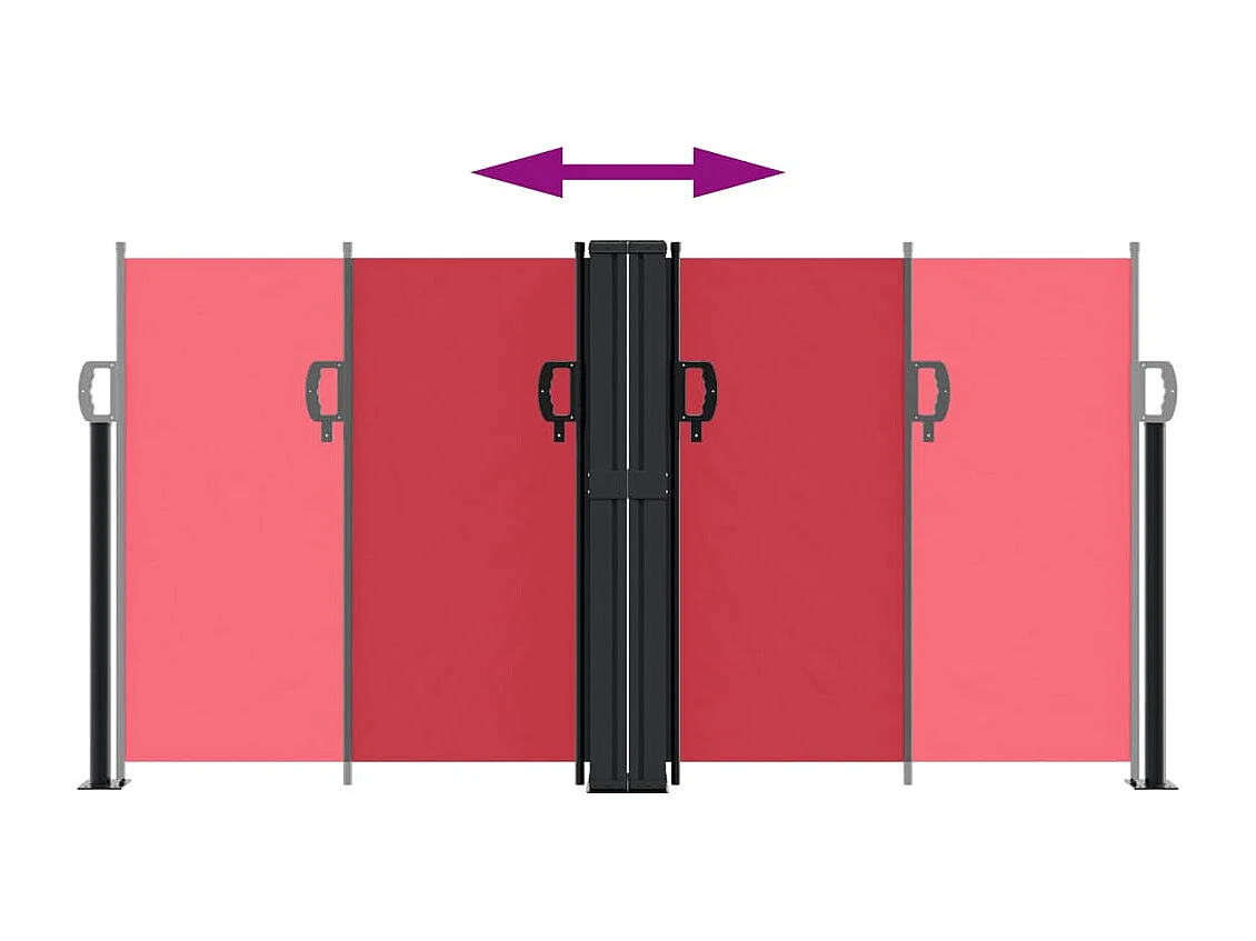 Auvent latéral rétractable rouge 120x1200