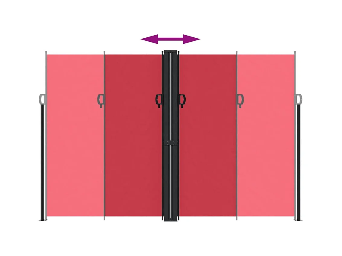 Auvent latéral rétractable rouge 220x600