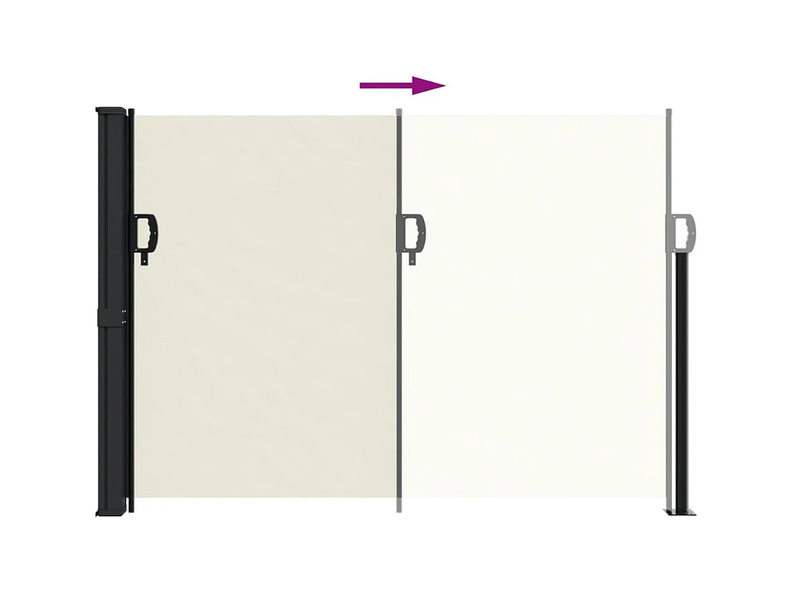 Auvent latéral rétractable crème 140x600