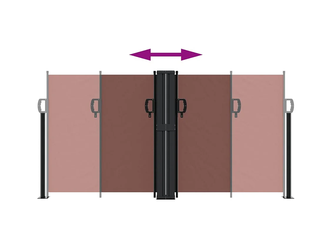 Auvent latéral rétractable marron 120x1200